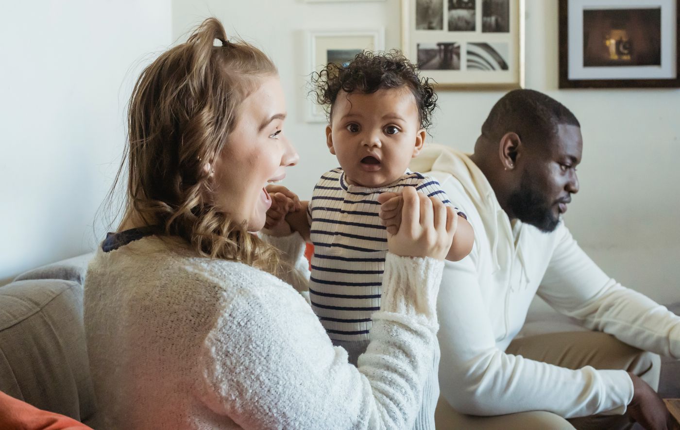 A young family at home